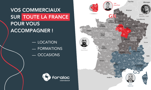 Vos commerciaux Foraloc en France pour louer des machines de forage